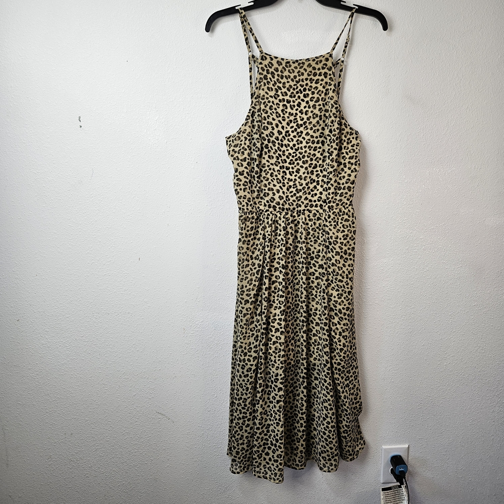 Abercrombie & Fitch Women Animal Print Strappy Chiffon Lined Maxi Dress M